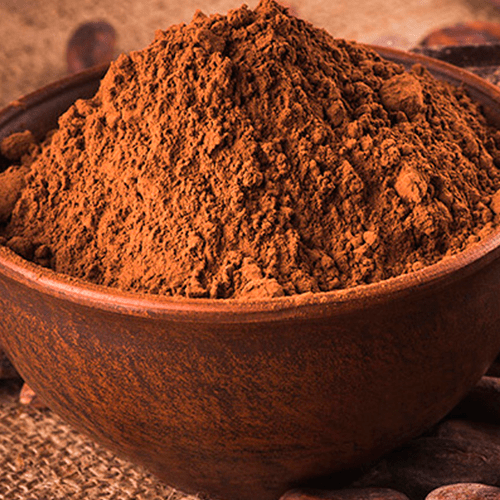 circular cocoa powder