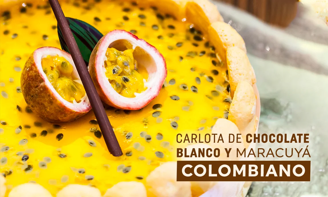 Imagen de Carlota de chocolate blanco y maracuyá colombiano