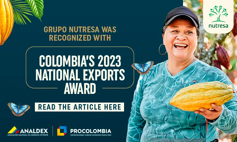 Imagen de Grupo Nutresa was recognized with Colombia’s 2023 National Exports Award highlighting the sustainable vision and commitment of its Cordillera Chocolate brand