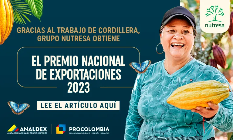 Imagen de Gracias al trabajo de su marca Cordillera, Grupo Nutresa obtiene el Premio Nacional de Exportaciones 2023 y reafirma así su estrategia de internacionalización